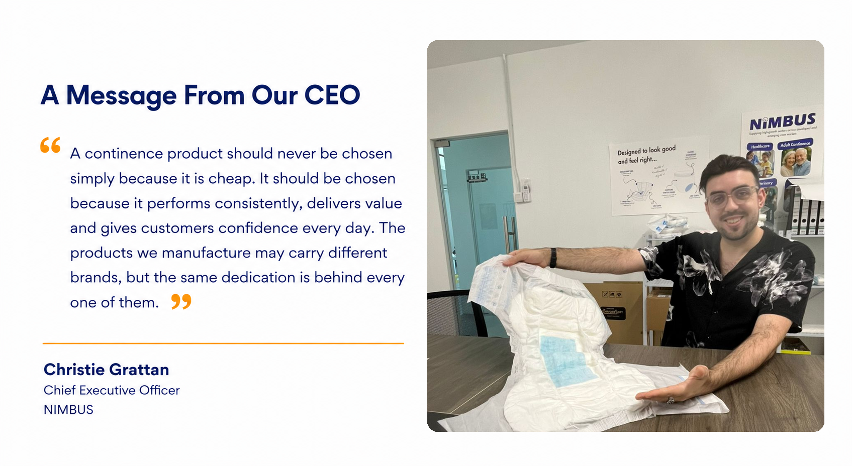 NIMBUS certifications and message from CEO Christie Grattan